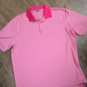 PETER MILLAR Summer Comfort XXL Vibrant Pink Striped Polo